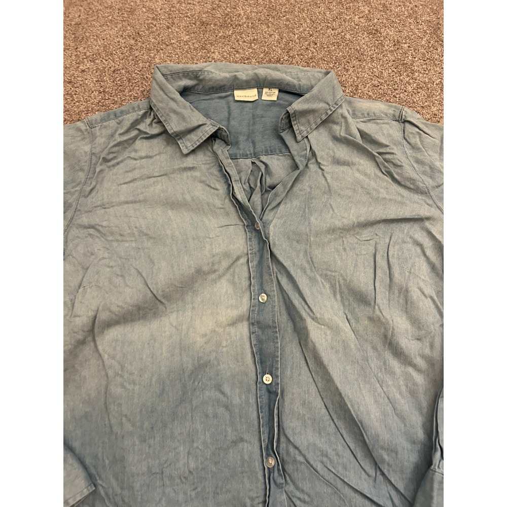 Westbound Button Down Shirt Womens XL Light Blue Excellent Cotton Lyocell Blend - Picture 4 of 9